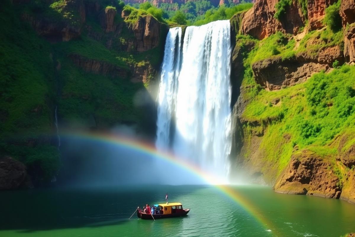 Cascades d'Ouzoud avec arc-en-ciel